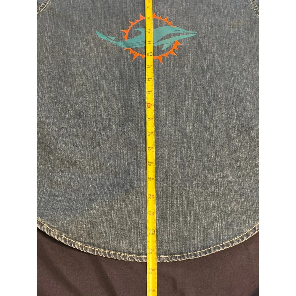Wrangler Boys XL 14/16 Denim Button Down‎ Shirt Miami Dolphins NFL Long Sleeve
